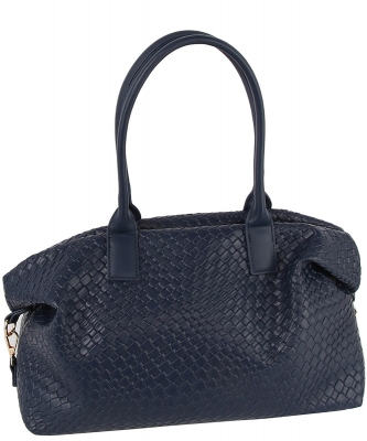Embossed Woven Duffle Overnight Weekender Bag LH132-Z NAVY